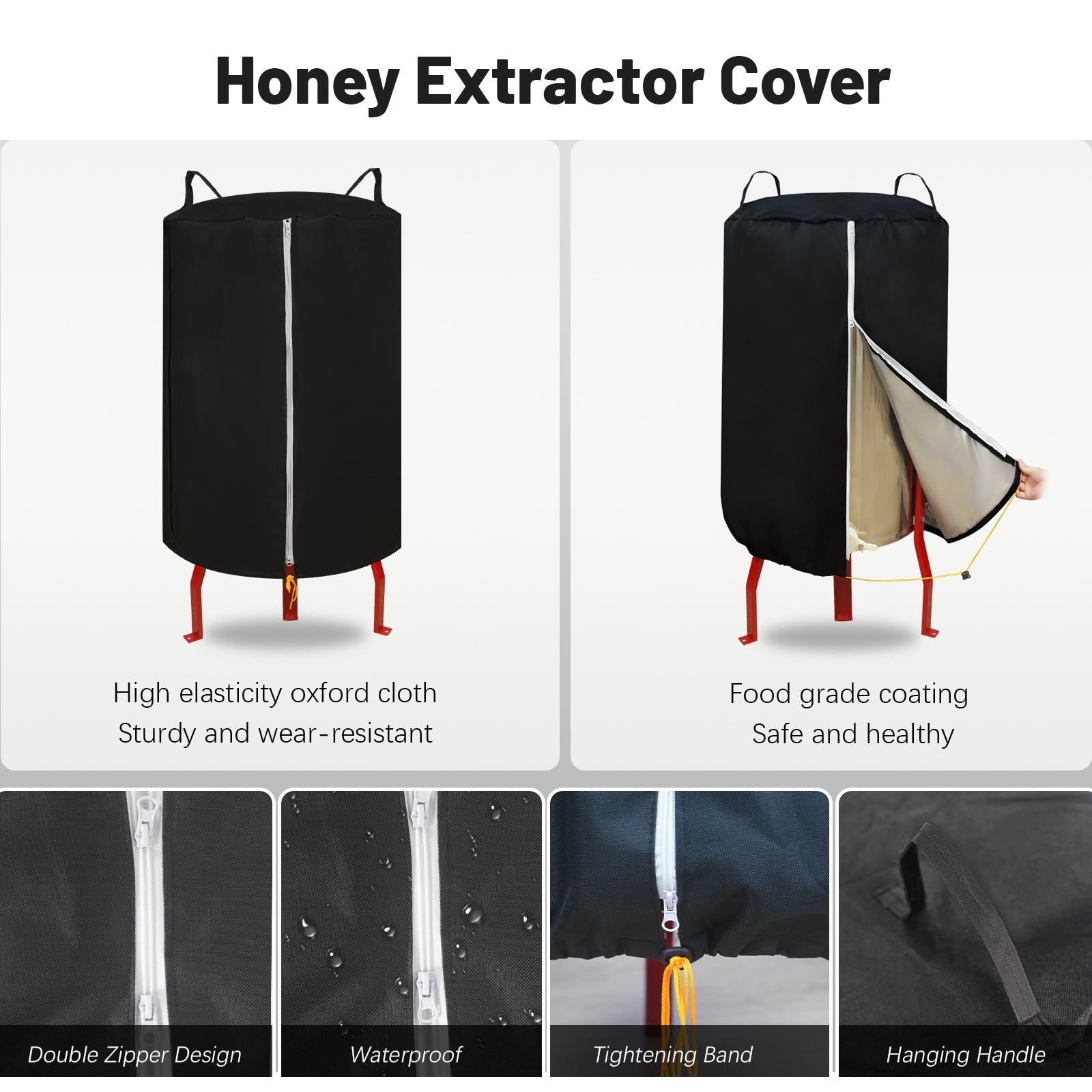 BeeTech Professional 4/12 Frames Electric Honey Extractor with Protective Cover, Fast Harvesting Honey Extractor Equipment for Beekeepers and Backyard