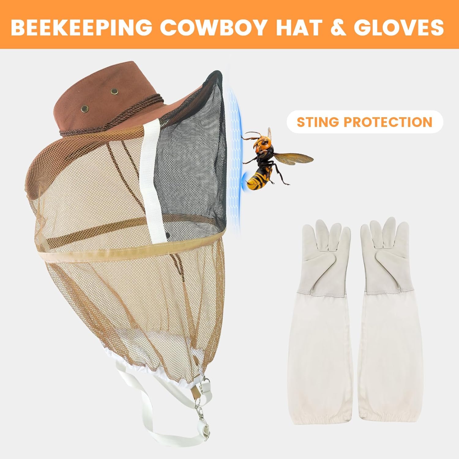 8 Frame Bee Hives Boxes Starter Kit Hand Painted Beehive Starter Kit Includes Beekeeping Supplies Tools and Cowboy Bee Hat