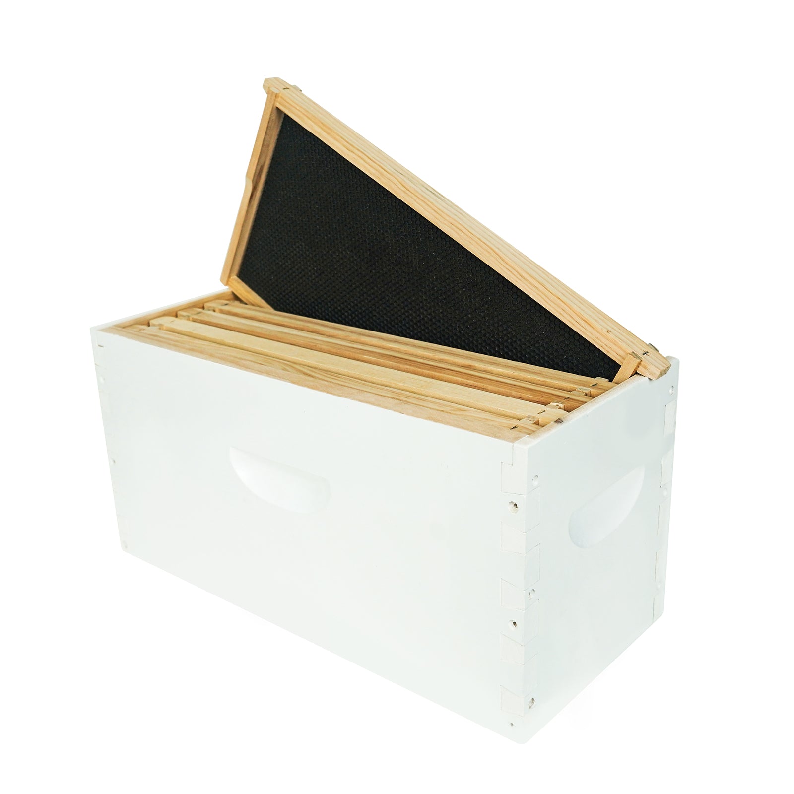 BeeTech 5 Frame Langstroth Nuc Beehive Kit with Mesh Transport Bag, Hand Painted Bee Hive Nuc Box Includes Beehive Frames and Beewax Foundations