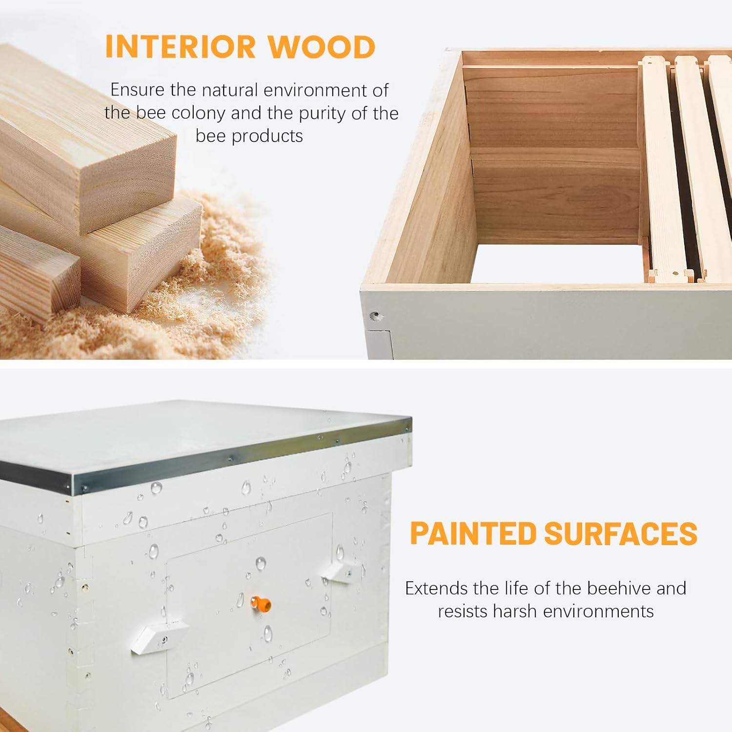 Newest 10 Frame Beehive Starter Kit Hand Painted Includes Beekeeping Supplies Tools and Sting Proof Bee Suit