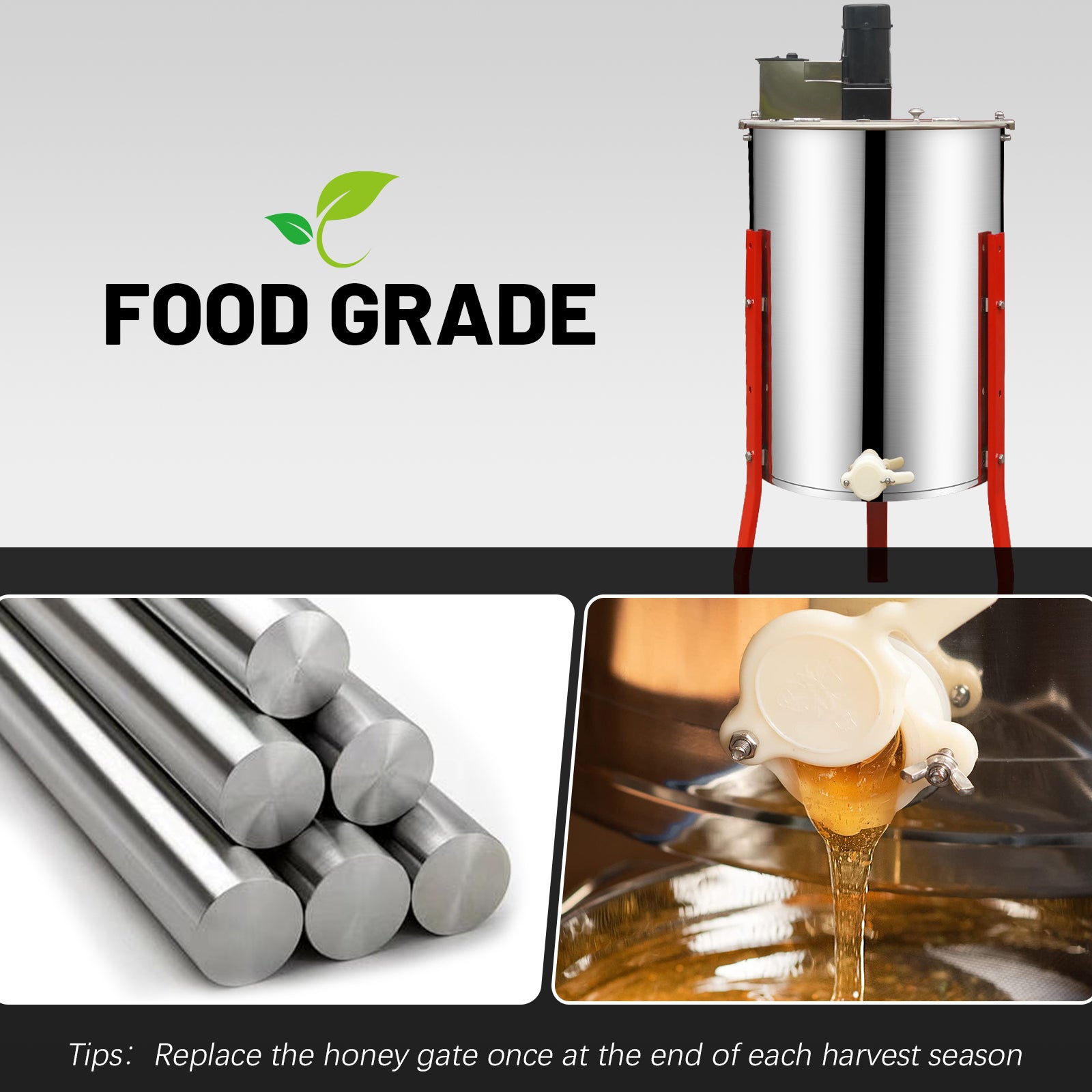 BeeTech Professional 4/12 Frames Electric Honey Extractor with Protective Cover, Fast Harvesting Honey Extractor Equipment for Beekeepers and Backyard