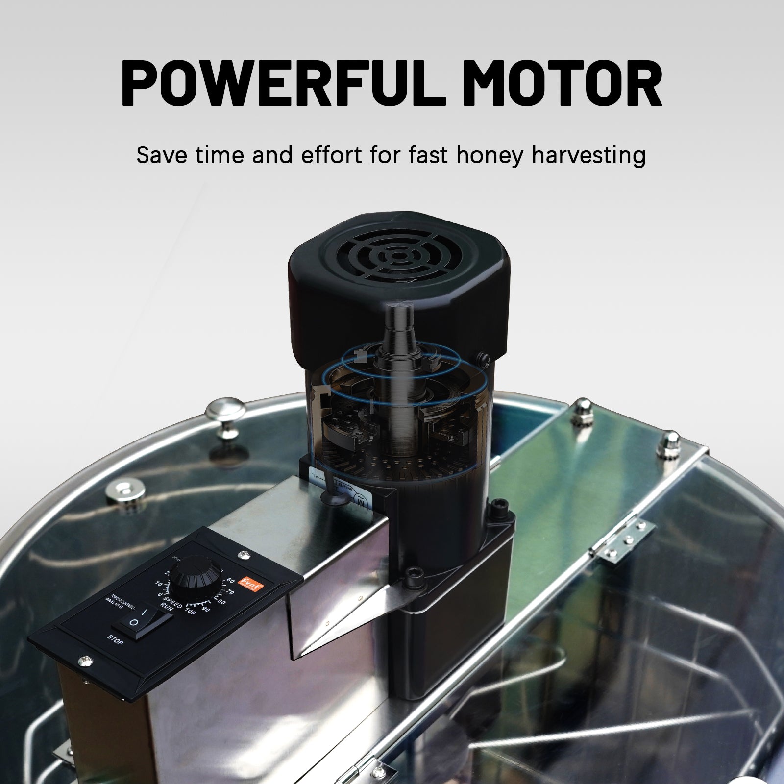 BeeTech Professional 4/12 Frames Electric Honey Extractor with Protective Cover, Fast Harvesting Honey Extractor Equipment for Beekeepers and Backyard