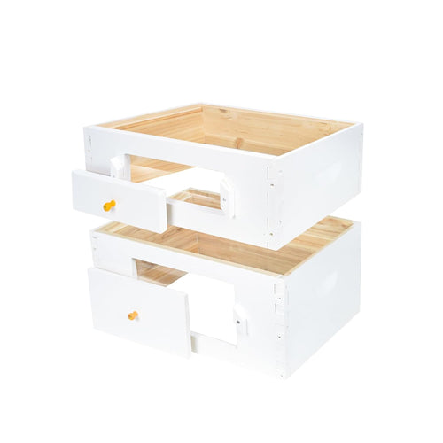 10 Frame Langstroth Beehive Box Set, Unassembled Deep Brood Box & Medium Super Box for Backyard and Beginner Beekeepers